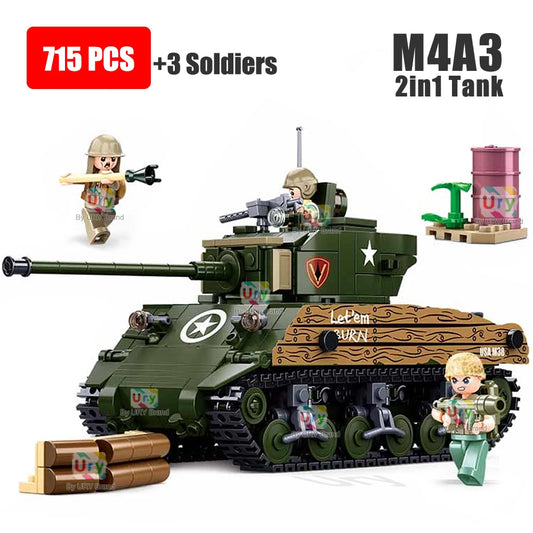 MOC M4A3 Sherman Firefly Tank Building Block