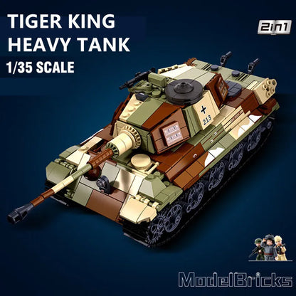 MOC 1/35 Scale Tiger II KIng Tiger Building Blocks Sets