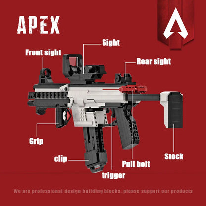 Apex Legends MOC Emissible R99 Submachine Gun Building Blocks Bricks