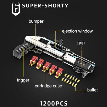 1200PCS MOC Technical Emissible Shotgun Model Building Blocks Bricks Set