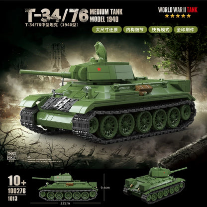 MOC T-34/76 Soviet (1940) Medium Tank Building Blocks Bricks