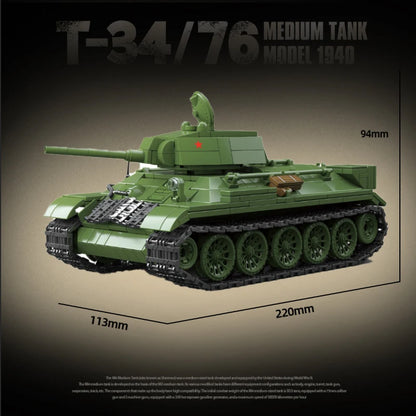 MOC T-34/76 Soviet (1940) Medium Tank Building Blocks Bricks