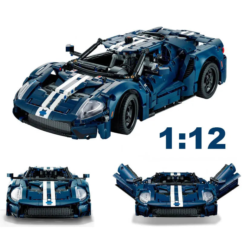 Lego Ford Racing GT Building Block Set – MOC 1:12 Scale Model (1466 Pieces)