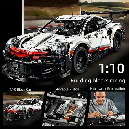 Lego 1580PCS Porsche 911 RSR Electric Remote Control with Lights Building Blocks