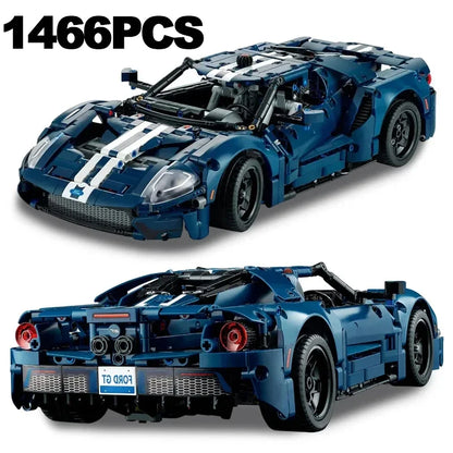 Lego Ford Racing GT Building Block Set – MOC 1:12 Scale Model (1466 Pieces)