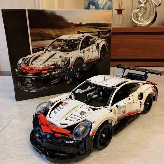 Lego 1580PCS Porsche 911 RSR Electric Remote Control with Lights Building Blocks